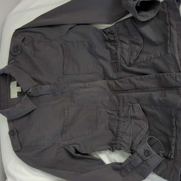 hinge Jackets & Blazers - Hinge Gray Anorak Utility Jacket Button Snap Cargo Field Coat Women's XL